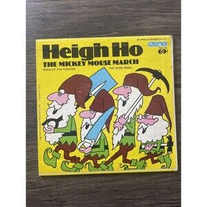 Heigh Ho Mickey Mouse March 45 RPM Record Passage Records Rare Children's Music
